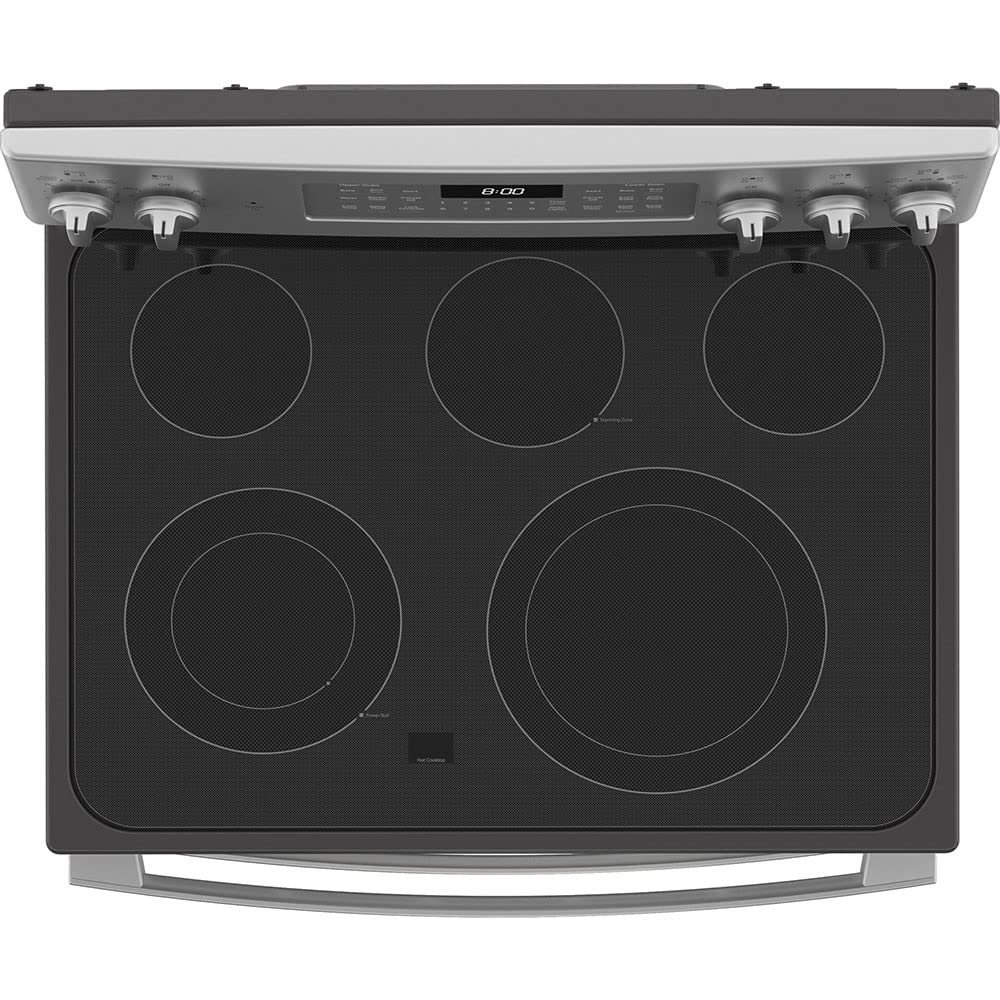 GE 30 in. Freestanding Electric Double Oven Convection Range with Self-Clean and No-Preheat Air Fry – Slate (JBS86EPES)