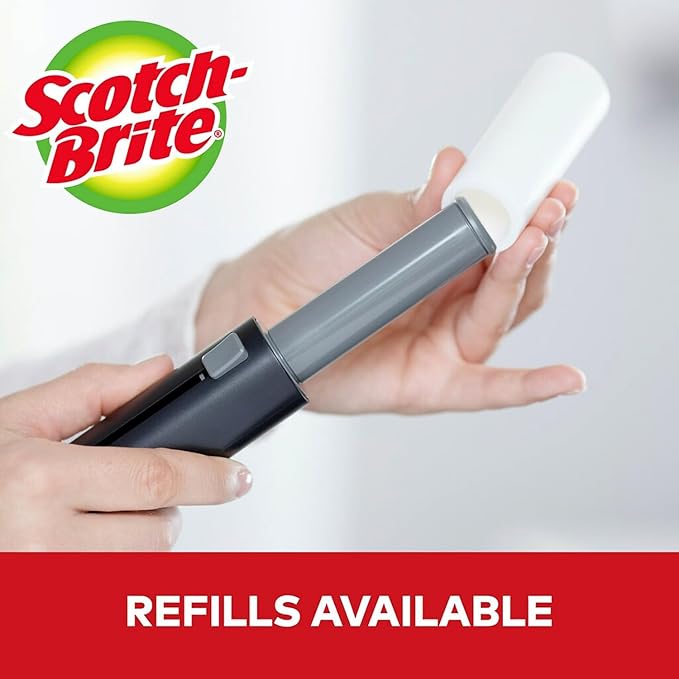 Scotch-Brite Mini Travel Lint Roller, Works Great On Pet Hair, 30 Sheets