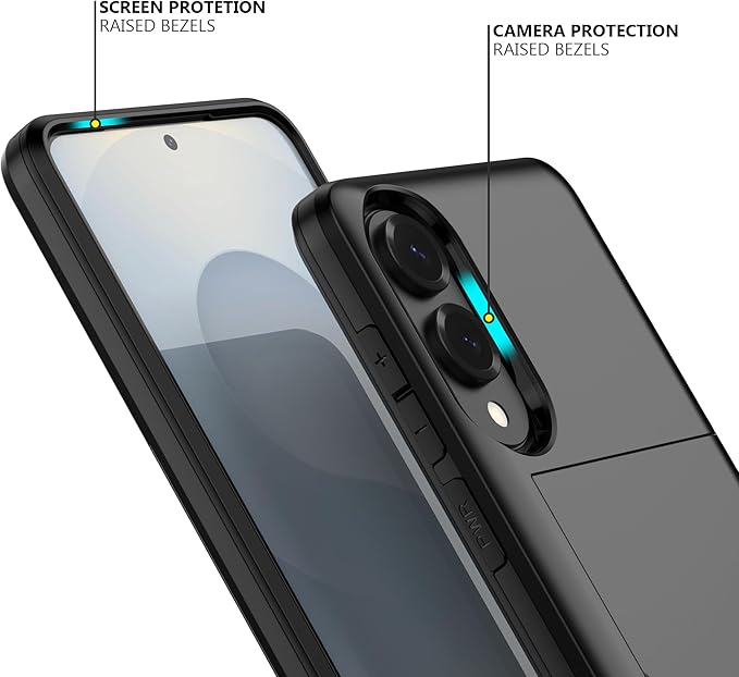 Nvollnoe for Samsung Galaxy S25 Edge Case with Card Holder Dual Layer Heavy Duty Protective Case Hidden Card Slot Slim Wallet Cover for Samsung S25 Edge 6.7''(Black)
