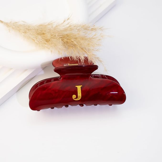 Initial Cute Hair Clips - Red Letter Elegant Hair Claw Clips, Fashion Glitter Claw Clips Durable Hair Clips, Wedding Gift, Bridesmaid Gifts, Birthday Gifts, Christmas Gift, Letter K