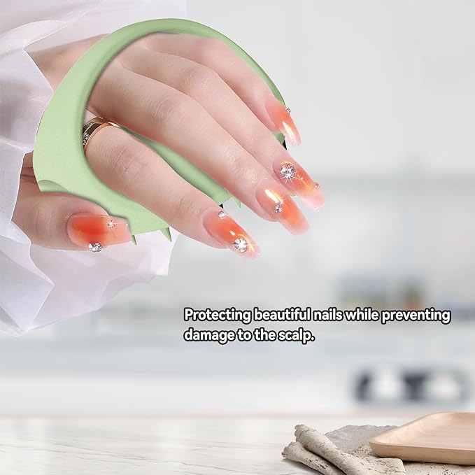 38 Finger Enlarged Scalp Massager, Silicone Scalp Brush Shampoo Brush for Hair Care, Scalp Scrubber, Hair Brush Wet Dry, Scalp Exfoliator for Men Women Pets (Light Green)