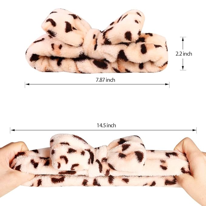 8 Pack Spa Headbands for Women, Soft Bow Skincare Headband for Washing Face, Skincare, Salon & Makeup, Bulk Spa Party Favors, Ideal Christmas Gifts or Stocking Stuffers for Teen Girls