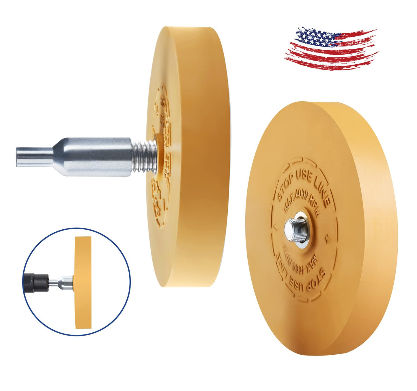 Shawya Decal Remover Eraser Wheel Rubber Eraser Wheel Adhesive Remover Wheel for Cars Sticker Remover Tool Removes Pinstripe Stripe Vinyl Tape and Graphic