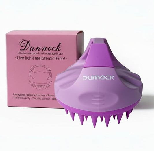 Dunnock Manual Scalp Massager & Shampoo Brush (Purple) Ã¢ÂÂ Designed to give You a Salon-Like Scalp Treatment at Home Turn Every Wash Dandruff Comb Into a Spa Experience Scalp Stimulator.
