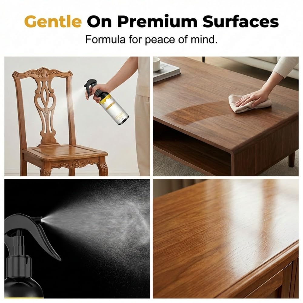 2026 New Beeswax Wood Polish Spray, 120ml Beeswax Furniture Polish Spray, Bring a Towel and a Sponge for Wood Multipurpose Wood Wax Restorer for Floors, Cabinets, and Tables (2PCS)