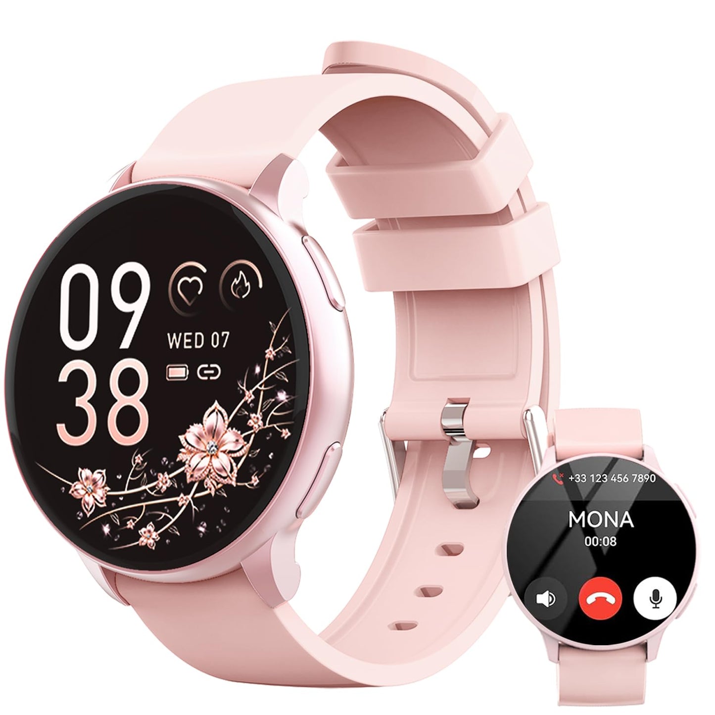 Blintok Smart Watch for Men Women Fitness Tracker with 100+ Sport Modes,Activity Trackers for iOS/Android Waterproof/Heart Rate/Sleep/Steps Monitor/Pedometer Monitor Monitor (Pink)