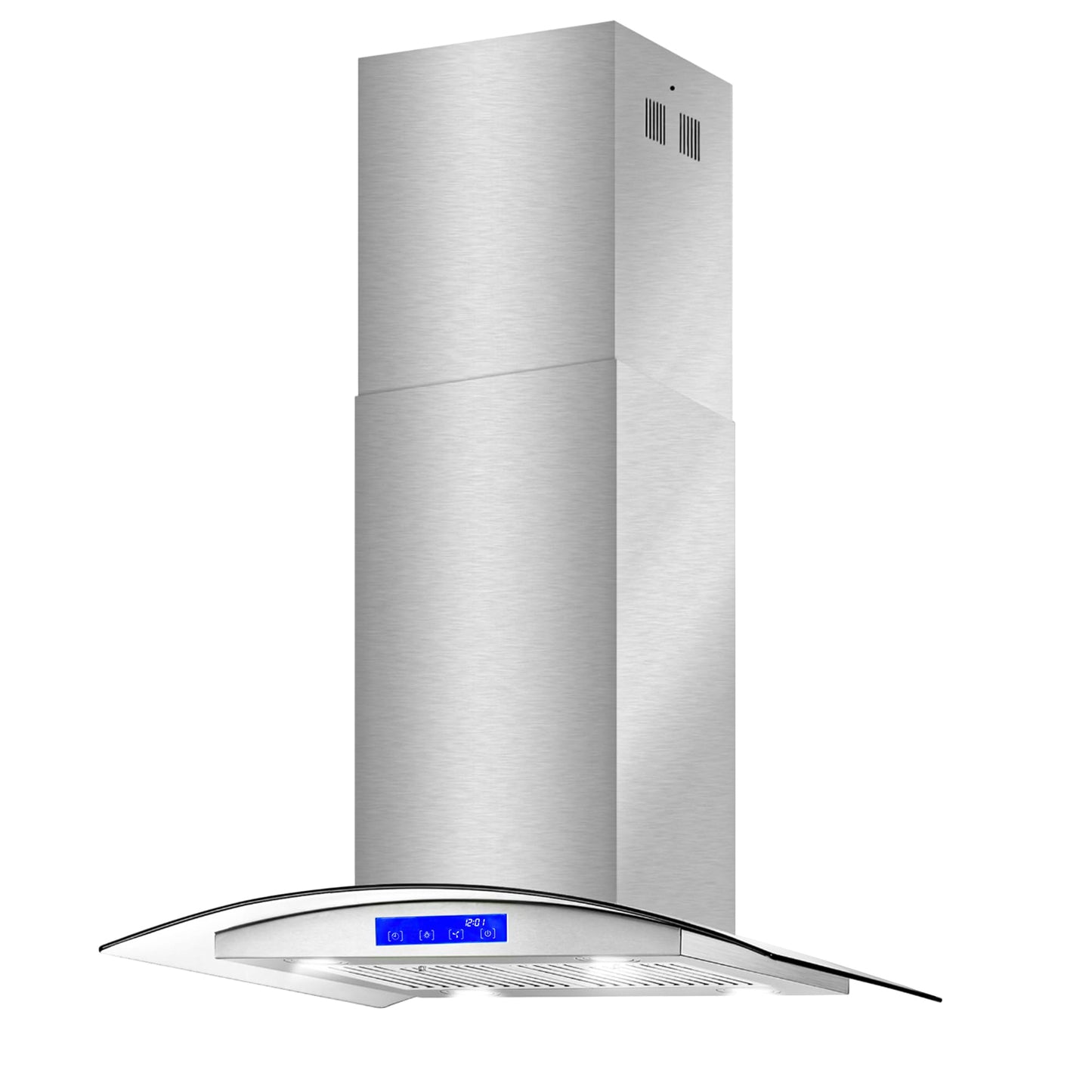 COSMO COS-668ICS750 30 in. Lumin Collection 380 CFM Ducted Island Range Hood, Soft Touch Controls, LED Lights, Stainless Steel