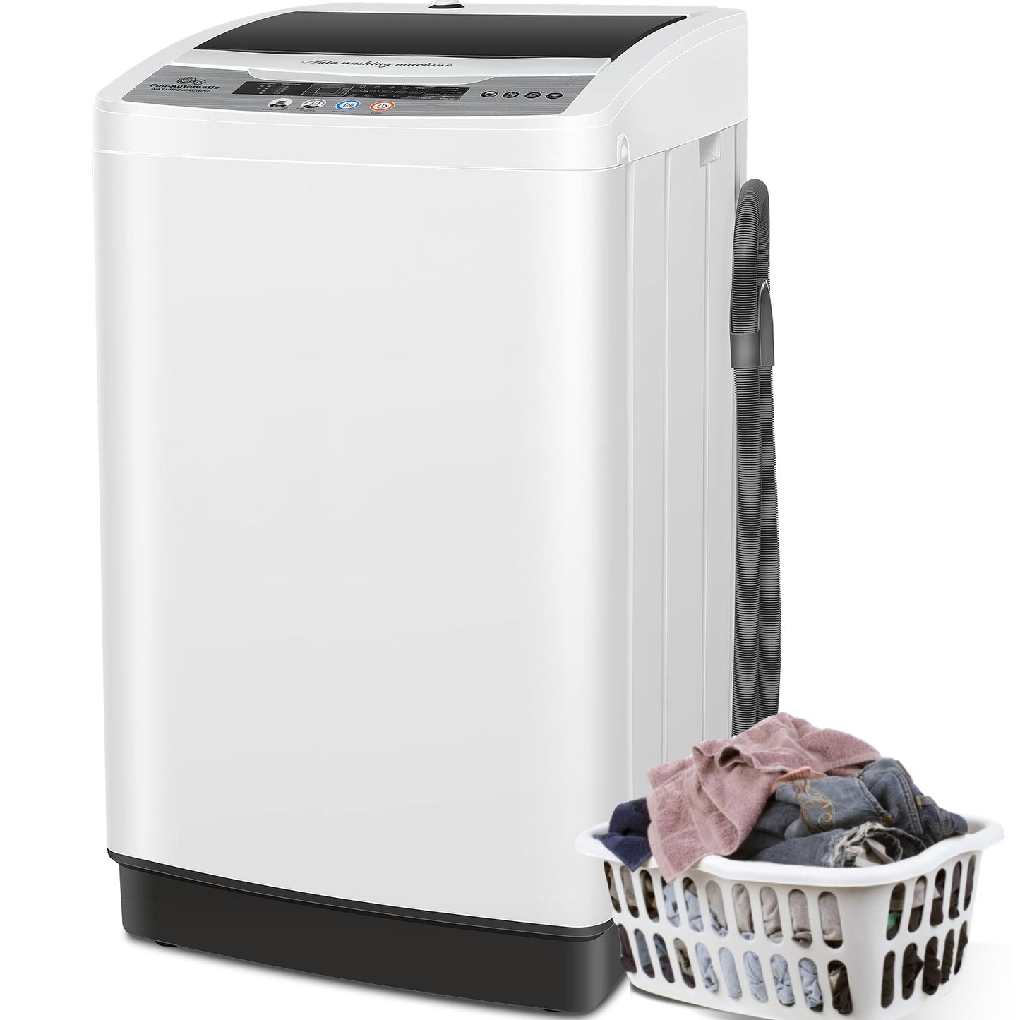 Nictemaw Portable Washing Machine 20Lbs Portable Washer Machine with Drain Pump, 2.8 Cu.ft Compact Washer with 10 Programs 8 Water Levels Small Washing Machine for Apartment, Home, Dorms, Rv