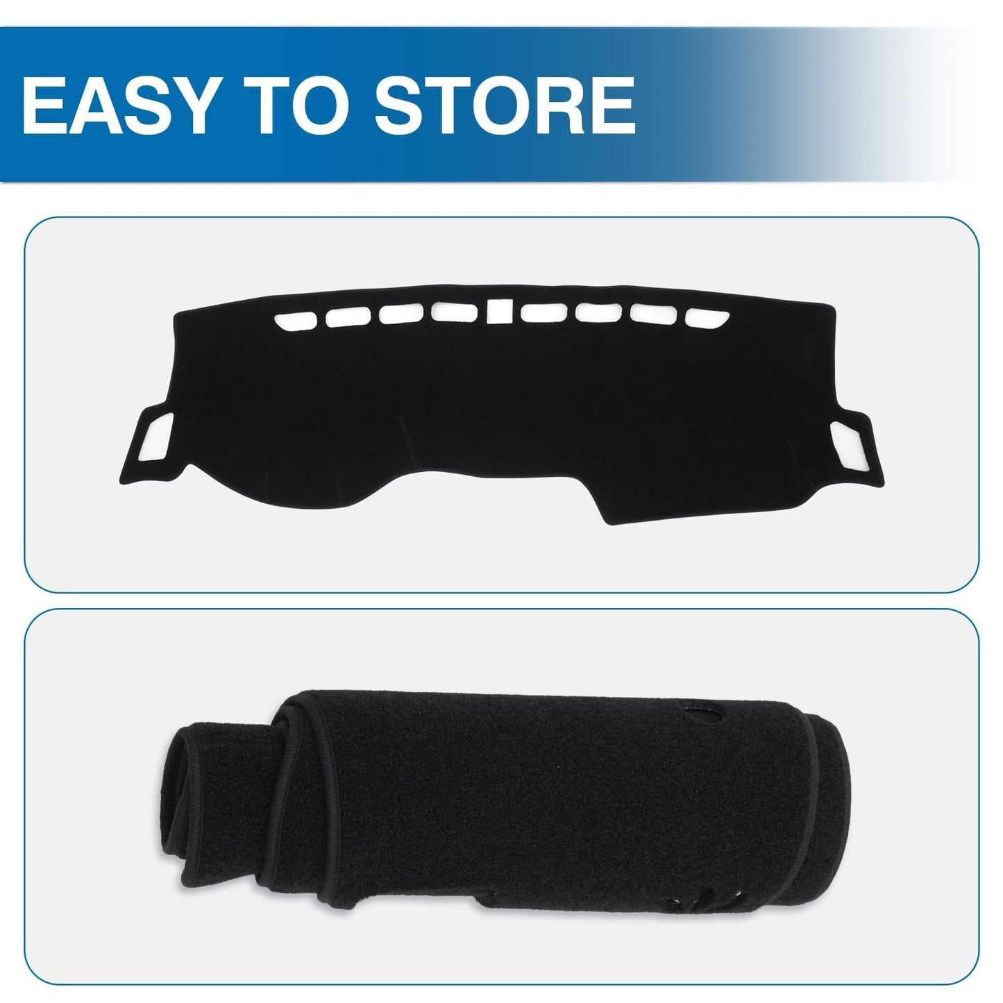 KUST Black Dash Cover for Kia Forte/K3 2019 2020 2021 2022 2023 2024 (S, EX, FE, LX, LXS, GT, GT-Line) Polyester Dashboard Cover Non-Slip Custom Fit Dash Mat Windshield Sunshade Glare