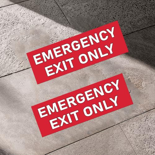 Pack 6 Pcs Exit Only Emergency Sticker for Cars Vehicles Trucks Indoor Outdoor Window Safety Warning Signs Bumper Stickers Weatherproof Large Vinyl Decals Car Exterior Accessories