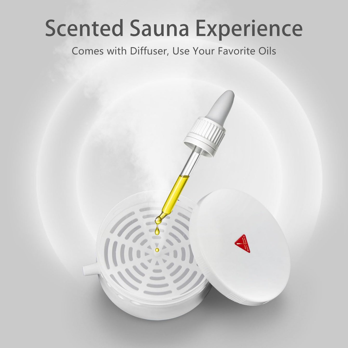 RRGFB Sauna Steamer Machine for Home, 1300W 1.8qt Steam Generator, Portable Steamer Pot with Remote Control, Oil Diffuser, 5-60 min Timer, 9 Levels, Heat up to 140°F