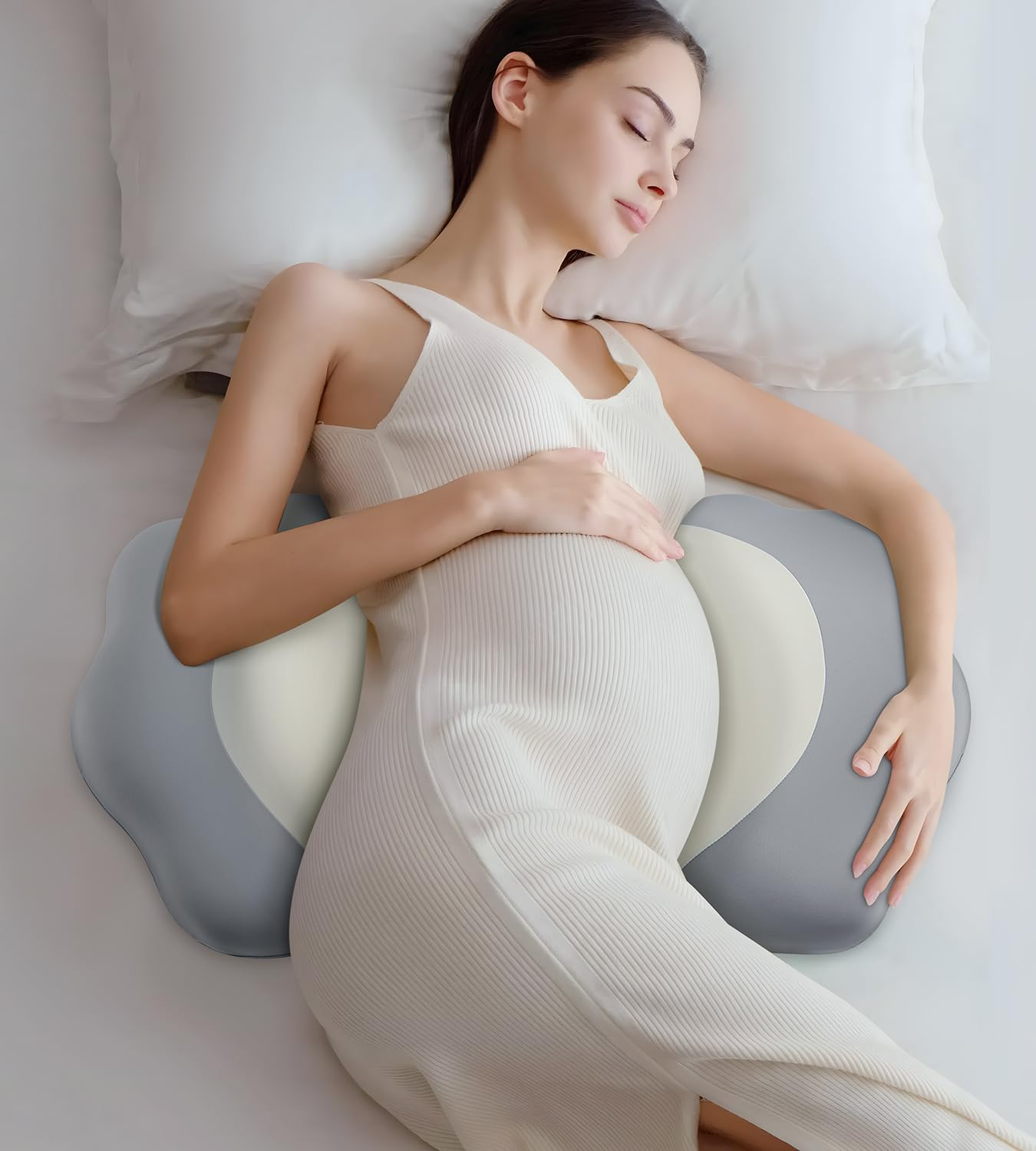 Pregnancy Pillows for Sleeping, Memory Foam Maternity Pillow Support for Back Belly HIPS, Adjustable Travel Wedge Pillow for Pregnant Women, Side Sleeping Pregnant Pillows with Cooling Pillowcase