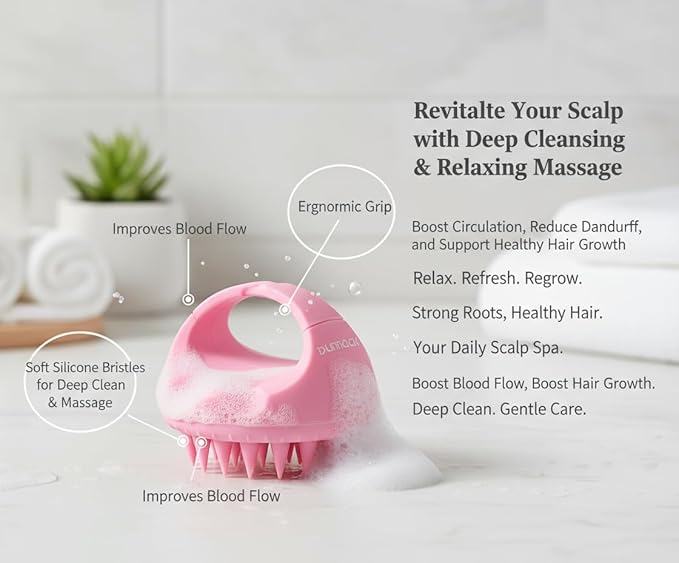 Dunnock Manual Scalp Massager & Shampoo Brush (Pink) Ã¢ÂÂ Designed to give You a Salon-Like Scalp Treatment at Home Turn Every Wash Dandruff Comb Into a Spa Experience Scalp Stimulator.