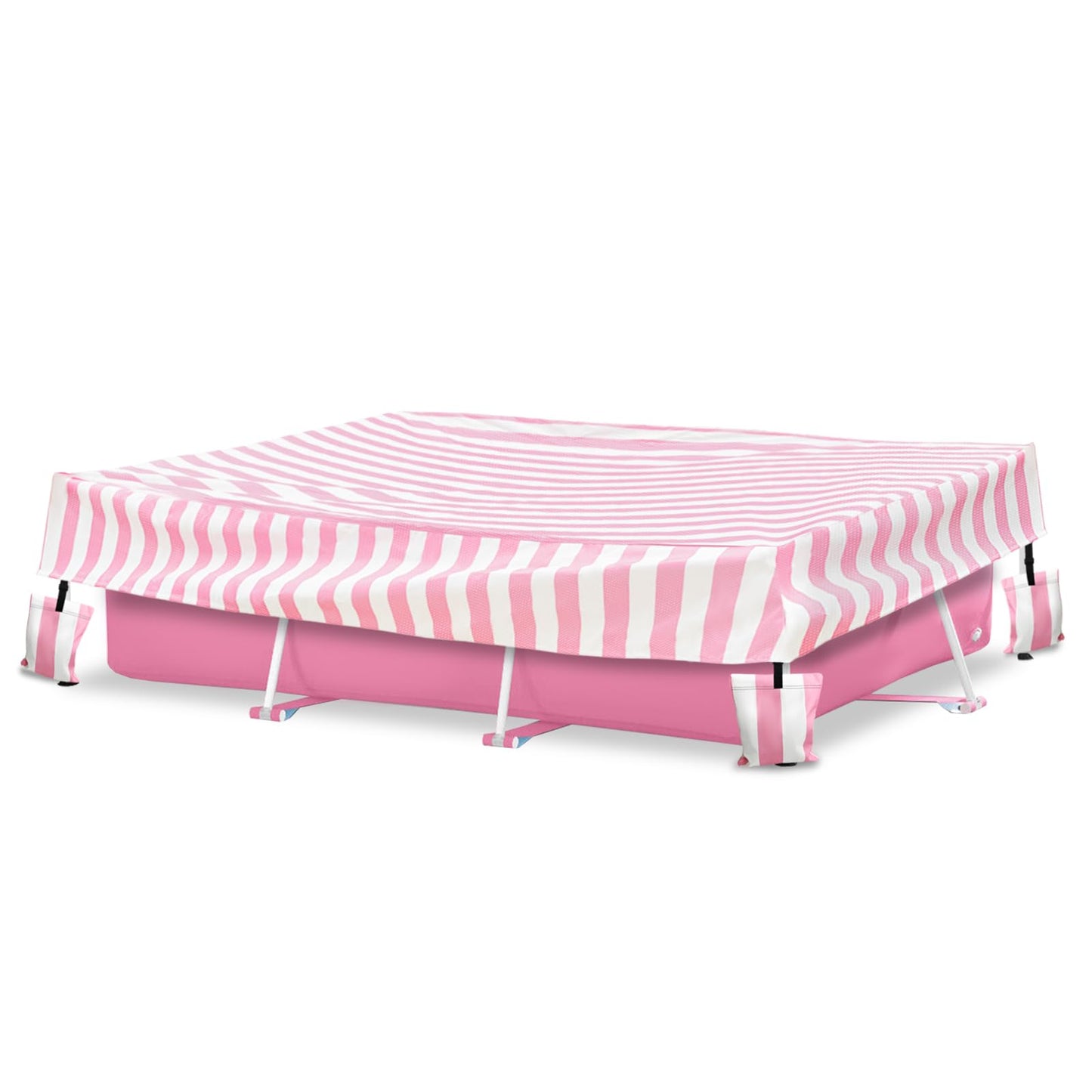 Sobana Rectangular Pool Cover,Waterproof Covers for 7' x 5' x 24" Rectangular Metal Frame Above Ground Outdoor Swimming Pool,with Tie-Down Ropes & 4 Sandbags,Increase Stability(Cover only,Pink)