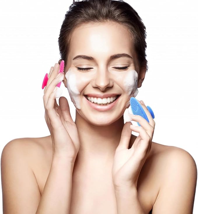 Face Scrubber, Silicone Face Scrubber, Soft Silicone Facial Cleansing Brush Face Exfoliator Blackhead Acne Pore Pad Cradle Cap Face Wash Brush for Deep Cleaning Skin Care 8 Pack