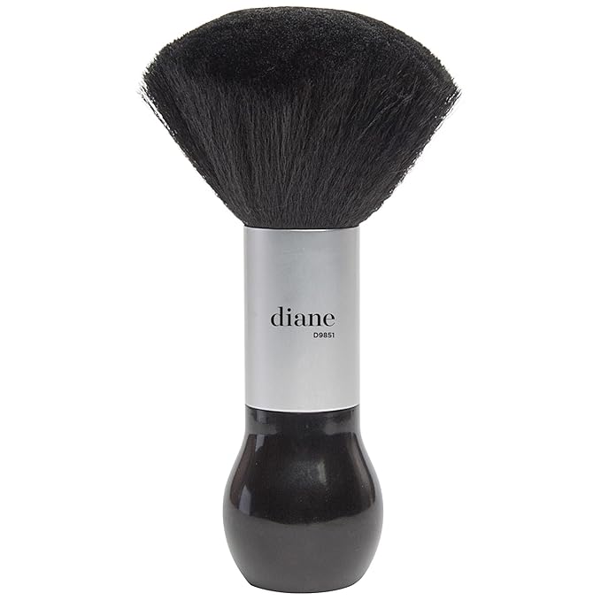 Diane Neck Duster Brush for Hair Cutting, Removes Loose Hair from Neckline and Ears, Barber Supplies and Salon Accessories, Soft Nylon Bristles, Stand Up Base, 7.5"