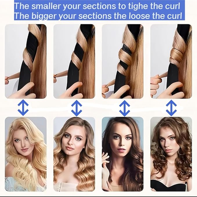 No Heat Hair Curler Headband for Long Hair, Satin Heatless Curling Rod with Adjustable Strap Overnight No Heat Curling Roller for Women and Girls Waves and Curls (Black), Average