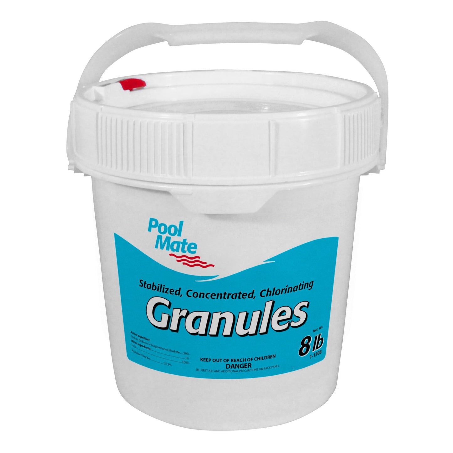 Pool Mate 8-Pounds Premium Pool Chlorine Granules, Concentrated Chlorinating Granules, Made in USA
