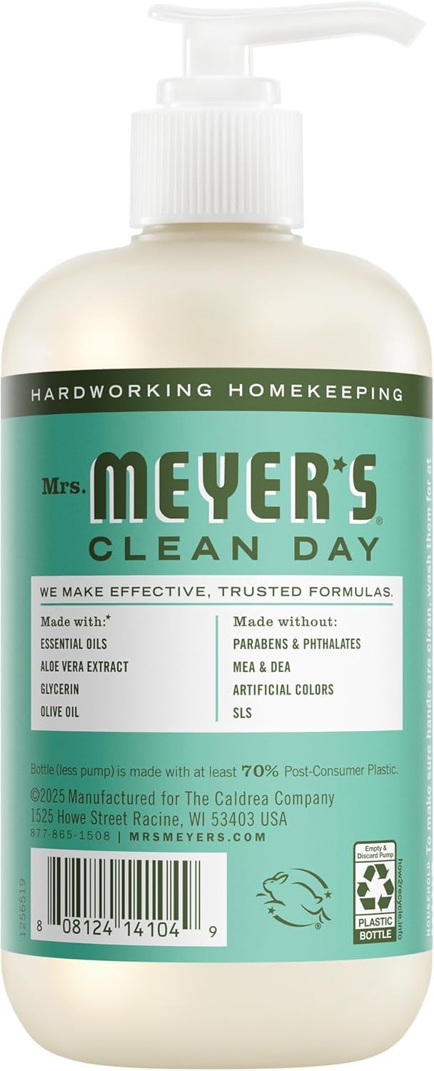 Mrs. MEYER'S CLEAN DAY Liquid Hand Soap Variety Pack 12.5 OZ Each, 3 Count (Lemon Verbena + Basil + Peony)
