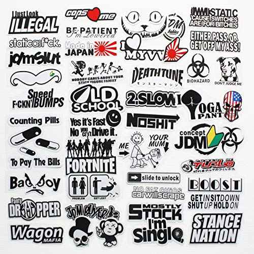 JDM Race Car Decals - Japanese JDM Reflex Hard Hat Stickers - Funny Adult Stickers