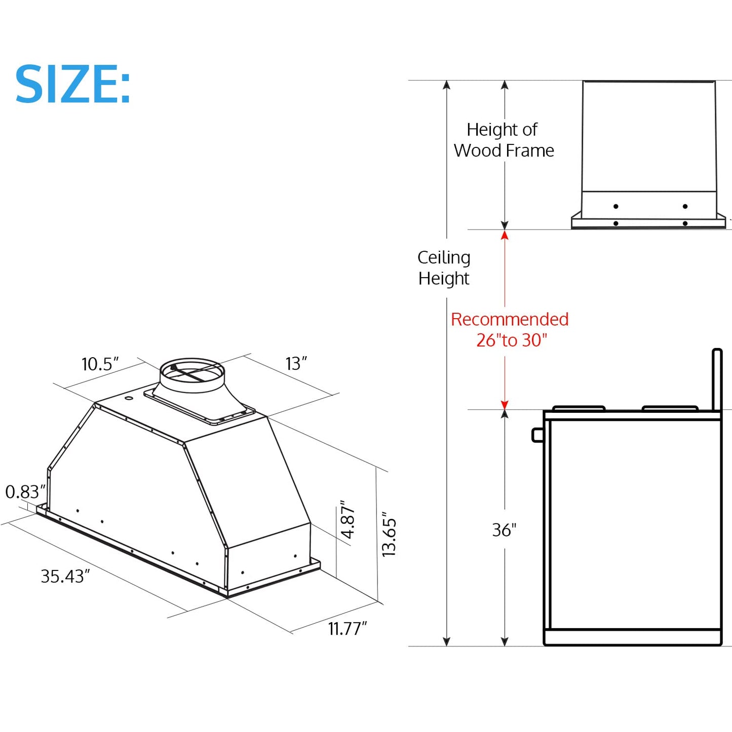 IKTCH New 36" Range Hood Insert, 900 CFM Ducted/Ductless Range Hood with 4 Speed Fan, White Stainless Steel & Tempered Glass Range Hood 36 inch with Gesture Sensing&Touch Control Making life Smarter