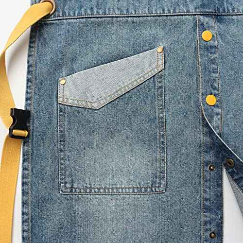 Jeanerlor Denim Tool Apron for Women and Men Cross Straps Adjustable