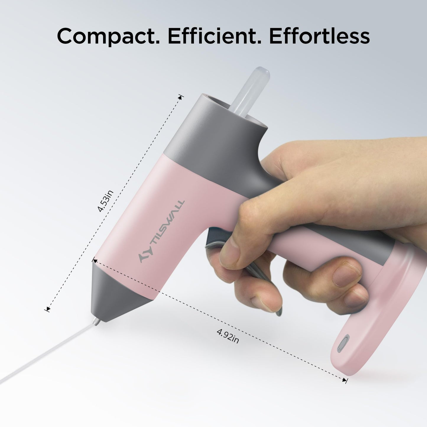 Tilswall Cordless Hot Glue Gun, 30s Fast Preheating with 2Ah Built-in Battery, Hot Melt Glue Gun with 20pcs Premius Glue Sticks, Smart Power-Off, USB-C Inputs Suitable for DIY Craft, Home Repaire Pink