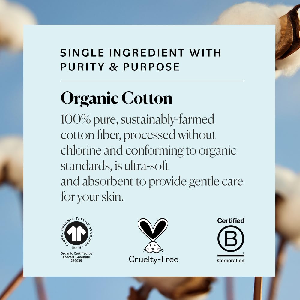 Sky Organics - Organic Cotton Swabs with Ultra Soft Tips - Strong & Durable - Hypoallergenic - Chlorine Free - Sustainable - Natural, Vegan & Cruelty Free - 1500 Count (Pack of 4)
