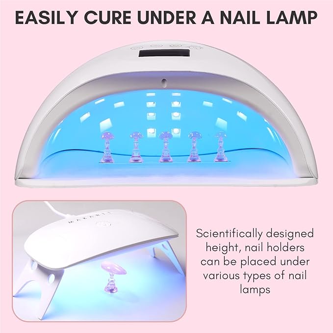 Makartt Nail Stand for Press On Nails Display Practice Art Painting Magnetic Fake Nail Holder for Painting Nails Stand for False Nail Designs with Reusable Putty for Home DIY Beginner Salon Supplies