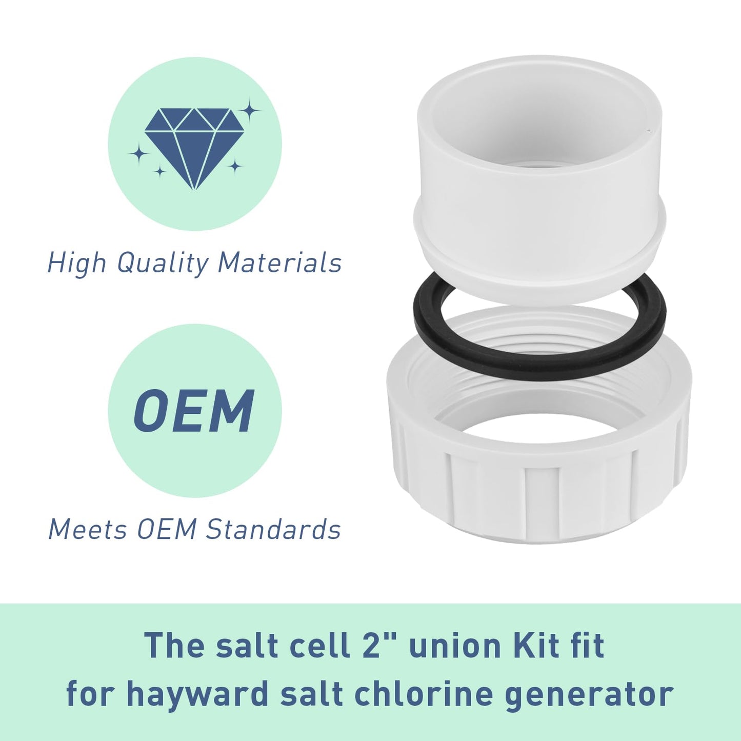 ArrogantF Salt Cell 2" Union Replacement for Hayward GLX-Cell-Union,for Hayward T-3 T-15 Cleaner Coupler Replacement,fit for Hayward Goldline AquaRite Turbo Cell Generator Pool Pool and Spa Pump Parts