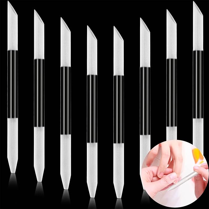 3 Pieces Glass Cuticle Pusher Cuticle Remover Glass Nail File Dual Ended Manicure Pedicure Tools for Nails Care(Transparent)