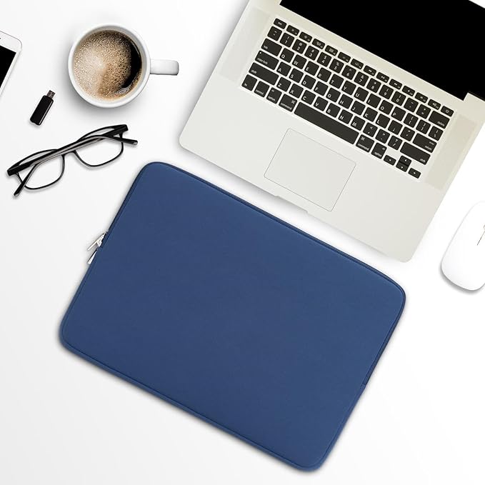 RAINYEAR 15 Inch Laptop Sleeve 15" Protective Soft Case Padded Cover Computer Bag Specially Compatible with 15.4" MacBook Pro/Air A3448 A3241 A2941 A3114 A1938 A1707 A1990 (Navy Blue)