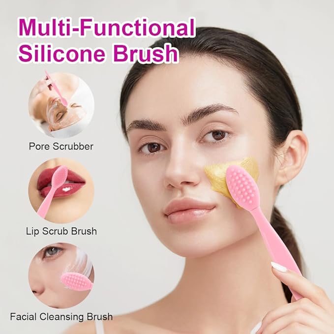 Lip Scrub Brush - 12 Pcs Lip Scrubber Dual-ended Lip Exfoliator Brush,2-in-1 Silicone Lip Brushes Lip Mask Applicator Lip Scrub Tool