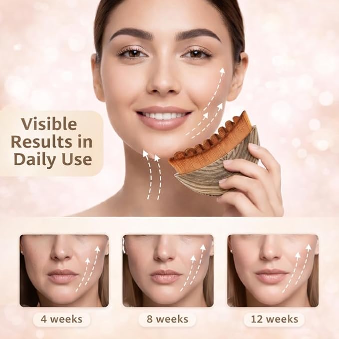 Lymphatic Contour Face Brush, Ergonomically Designed to Fit The Skin Precisely and Relieve Fatigue, Facial Massage Brush for Drainage & Sculpting- Anti-Puffiness, Detox & Lift, Dry Brushing Face