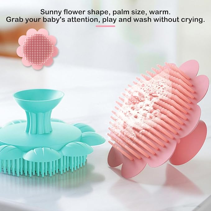 Baby Hair Scalp Massage Shampoo Brush with Soft Baby Bath Brush Silicone Massage Brush for All Hair Kid Newborn ToddlerÃ¯Â¼ÂÃ¯Â¼Â