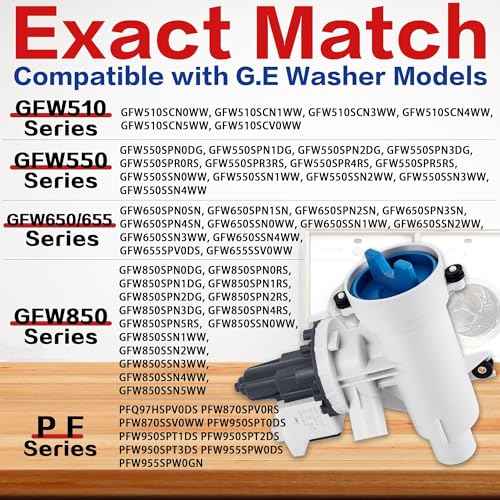 GFW550SSN2WW GFW550SSN0WW Washer Drain Pump and Filter Assembly Fit for GE GFW850SPN0RS GFW550SSN1WW GFW850SPN2RS GFW850SPN5RS GFW650SPN1SN GFW550SSN5WW GFW850SSN1WW GFW850SSN0WW Front-Loading Washers