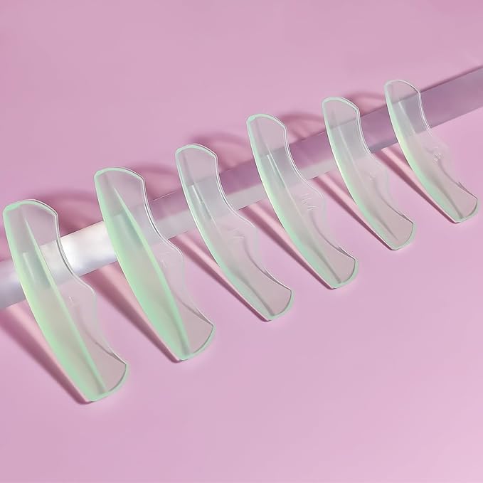 Libeauty Eyelash Lift Pad Reusable Silicon Lash Perm Rod 6 Sizes C-Curl Eyelash Lifting Shield DIY Use at Home or Salon Lash Perming Tool