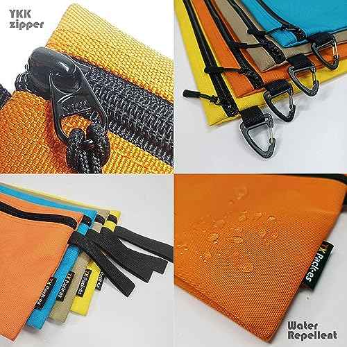 Canvas Zipper Tools Bags, Utility Pouches, Storage Organizer. Smoothly YKK Zipper Water-repelling with Clip & Strap, 12.5 X 7 X 4 inches Large Bottom