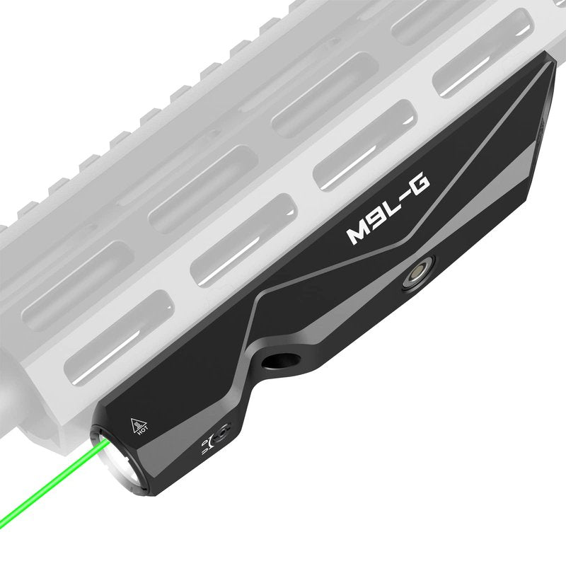 Votatu M9L-G 1600 Lumens Light Laser Combo Compatible with M-Lok Rail Surface, Tactical Flashlight and Green Laser Sight for Rifle, Strobe Function, Magnetic Rechargeable,IIIA Class Laser Output ≤5mw
