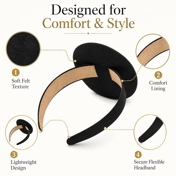 forenee Graduation Cap Headband Insert - Invisible Anti-Fall Grad Hat Holder for Secure Fit - Designed for Thick/Curly Hair & Braids - Graduation for Students