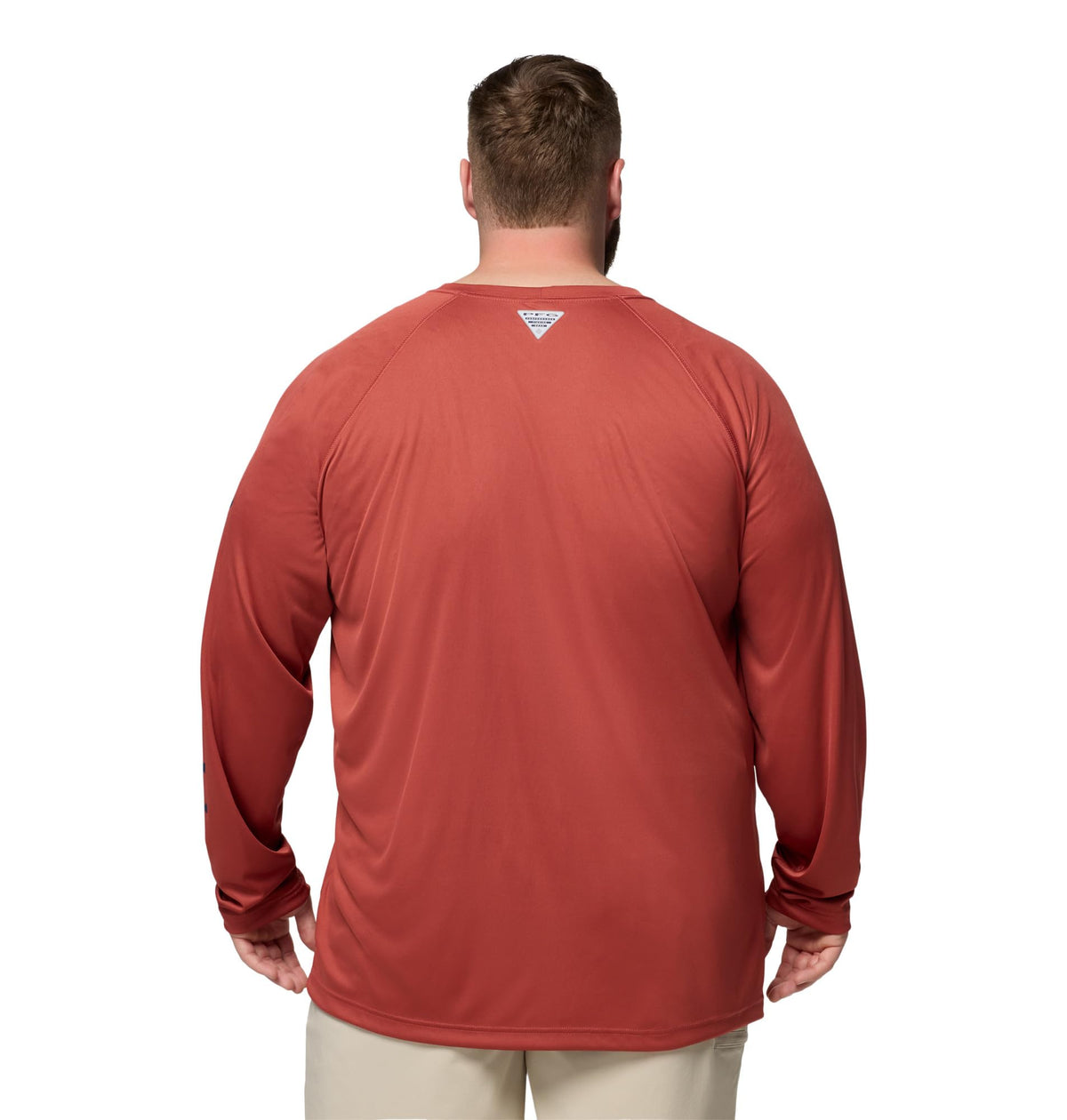 Columbia Men's PFG Terminal Tackle Long Sleeve Fishing Shirt, Dusty Crimson/Nocturnal Logo, 1X