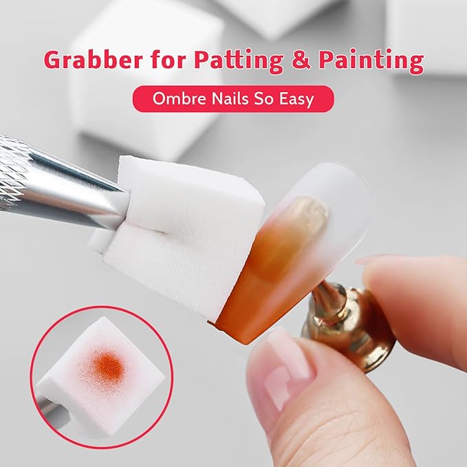 Christmas Gel Polish, 9 Colors Ombre Patting Gel Nail Polish Palette 100 Sponges 6 Brushes 1Grabber, Blending Color Gradient Painting Nails Art, No Wipe, UV/LED Cured (Set 07)
