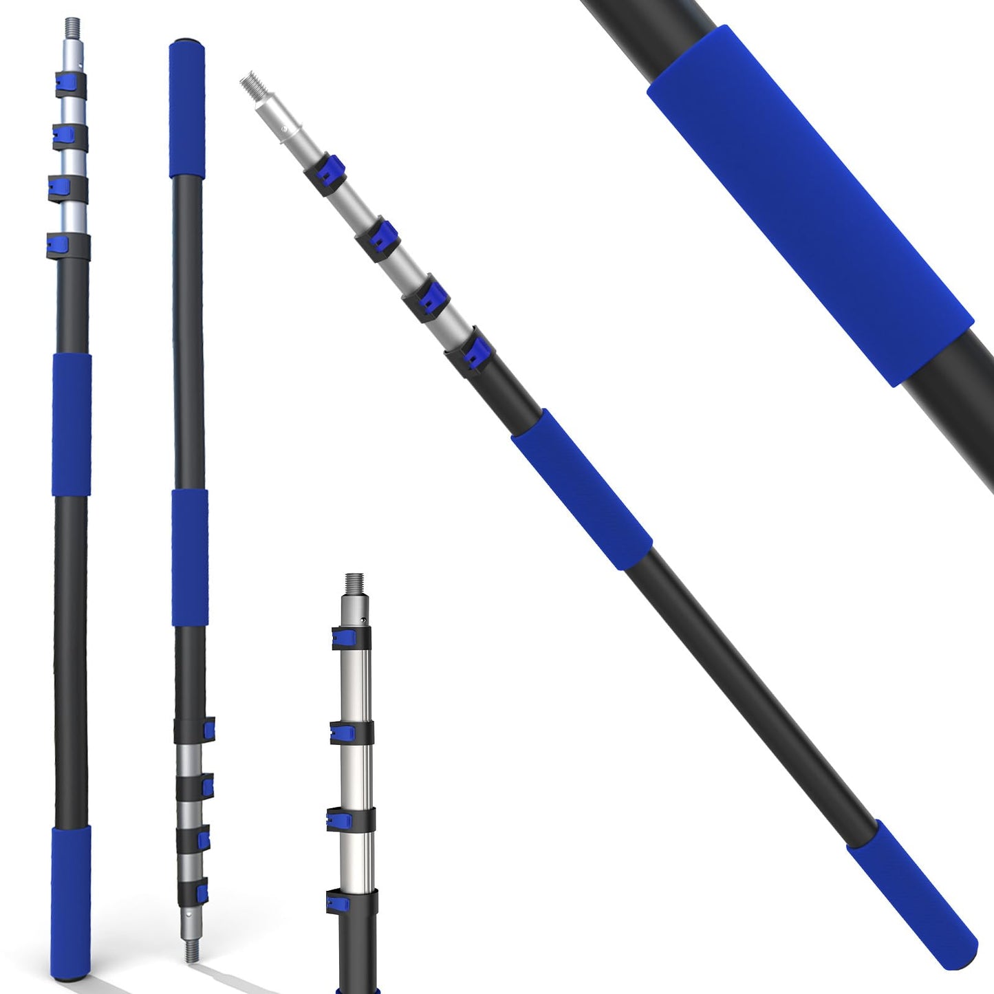 SKGPOLE Swimming Pool Pole, Upgraded 16FT Professional Telescopic Extendable Pool Pole Aluminium Heavy Duty, Adjustable Length 4 to 16 Feet, Universal Pole for Skimmer Nets, Brushes and Vacuum Heads