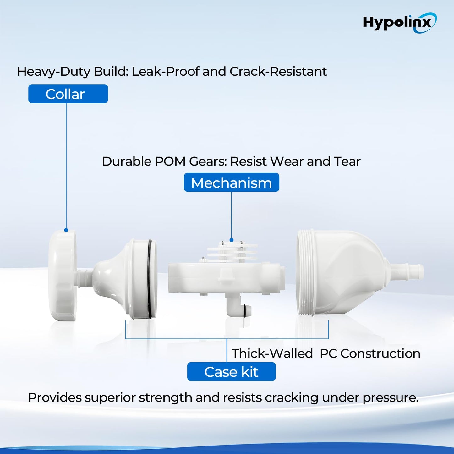 Hypolinx Upgraded Polaris G52 Backup Valve Replacement Kit for Polaris Pool Cleaner 280, 180, 380, 480, with High-Strength Gears and Crack-Resistant Case Kit for Polaris Pool Cleaner