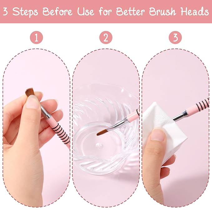 7Pcs Nail Art Brush Set, Dual Tipped Silicone Nail Tools, Nail Art Sculpture Pen, Rhinestone Nail Polish Carving Pen, 3D Nail Art Flower Brush, Acrylic Nail Brush, Nail Art Tools for Home Salon