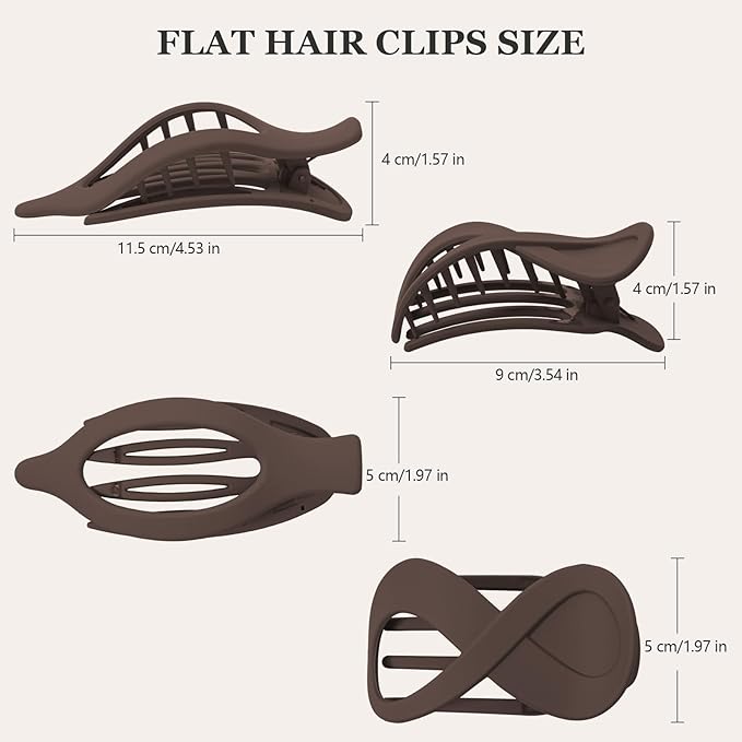 8 Pcs French Flat Hair Clips for Women Matte Claw Clips for Thick & Thin Hair No-Slip Hair Claw Strong Hold Styling Barrettes Accessories