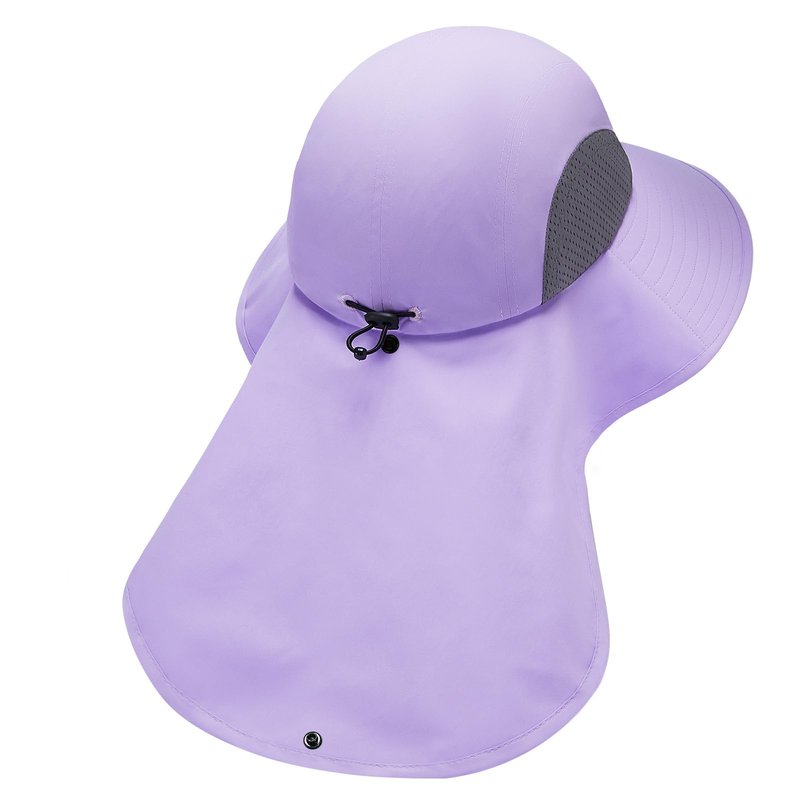 UVSAI UPF 50+ Foldable Sun Hats Wide Brim with Large Neck Flap for Men Women UV Protection Gardening Fishing Beach Hat Pale Lavender