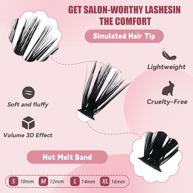 Azenlo Natural Lash Clusters Kit Wispy Eyelash Clusters 120 pcs Cluster Eyelash Extensions C Curl Individual Lashes 10-16 mm Mix Length Natural Look (Left&Right 80D KIT 120Pcs)