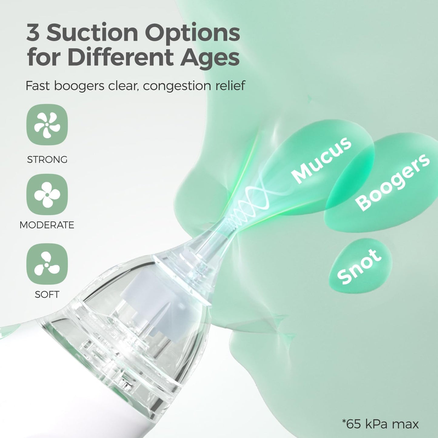 Momcozy Baby Nasal Aspirator, 3 Suction Levels Electric Nasal Aspirator for Baby, Portable Baby Nose Aspirator with Light Soothing and Music