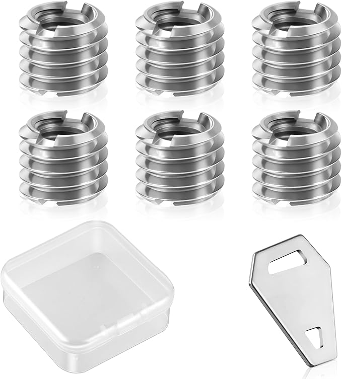 6PCS 1/4" to 3/8" Camera Convert Screw Tripod Adapter Mount, 3/8" to 1/4" Convert Screw Adapter Tripod Ball Head Reducer for Tripod, Monopod, Stainless Steel